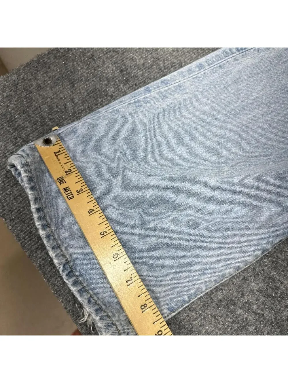 Levis 501 Jeans Mens 36x34 Blue Denim Pants Button Fly Light Faded Washed Out